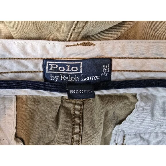 Vintage Polo Ralph Lauren Paratrooper Cargo Shorts Mens 35 Military Heavy Khaki - Picture 4 of 5
